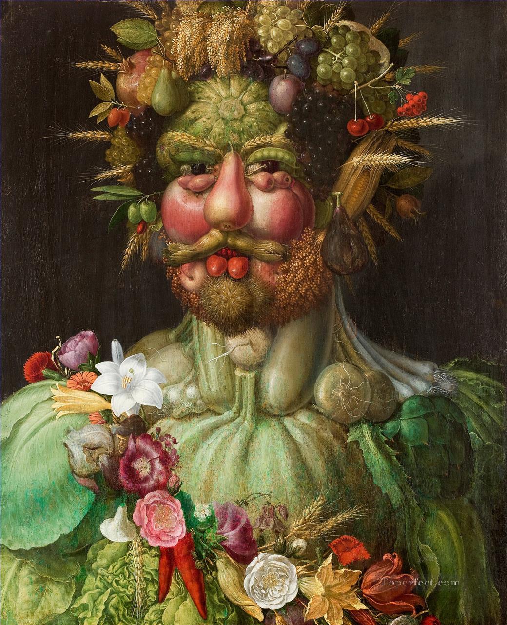 Rudolf II of Habsburg as Vertumnus Giuseppe Arcimboldo Fantasy Oil Paintings